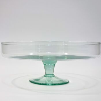 Recycled Glass Cake Stand | Two Styles | Optional Dome, 3 of 7