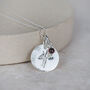 Sterling Silver Birthmonth Flower Birthstone Necklace, thumbnail 1 of 6