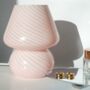 Hand Blown Striped Glass Murano Style Mushroom Lamp, thumbnail 2 of 6