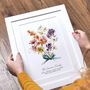 Watercolour Family Birth Month Flower Print, thumbnail 3 of 7