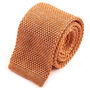 Orange Marl Silk Knitted Tie 6cm, thumbnail 1 of 3