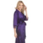British Made Purple Long Satin Dressing Gown With Lace Detail Ladies Size 8 To 28 UK, thumbnail 2 of 5