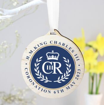 King Charles Ill Blue Crest Coronation Decoration, 2 of 4