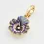 Gold Pansy And Pearl Charm, thumbnail 2 of 4