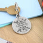 Gift For Sister Round Floral Pewter Keyring, thumbnail 1 of 7
