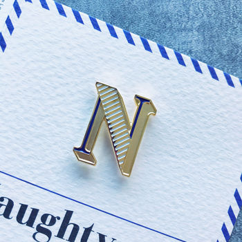 N Is For Naughty Pin Badge And Card, 3 of 4