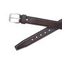 Thick Dark Brown Men's Leather Belt Free Personalisation, thumbnail 2 of 8