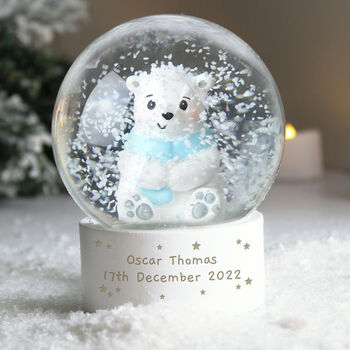 Personalised Polar Bear Snow Globe, 6 of 7