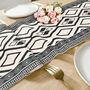 Table Runner Dining Table Geometric Design With Tassels, thumbnail 3 of 7