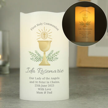 Personalised First Holy Communion LED Candle, 3 of 4