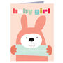 Mini Bunny Baby Girl Card, thumbnail 2 of 4