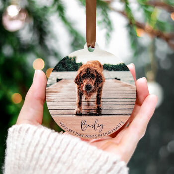 Personalised Photo Wooden Dog Memorial Ornament, 7 of 7