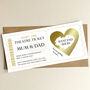 Personalised Theatre Ticket Scratch Card: Theatre Masks And Gold Heart Design, thumbnail 6 of 7