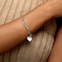 925 Sterling Silver Rope Chain Heart Locket Bracelet, thumbnail 2 of 8