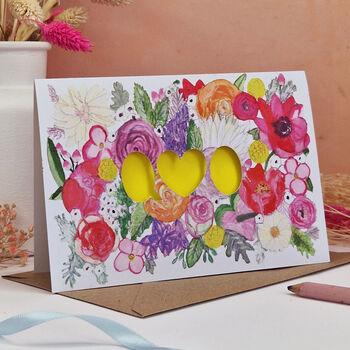 Watercolour Floral Papercut Wedding Card, 4 of 9
