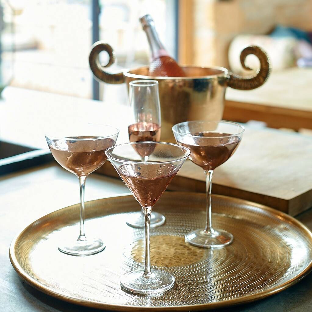 Pair Of Dipped Rose Gold Champagne Flutes By Ella James
