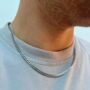 925 Sterling Silver Flat Cuban Chain Necklace For Men, thumbnail 1 of 12