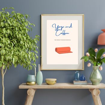 A4 Art Print, Yoga And Coffee, 3 of 5
