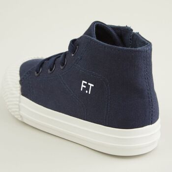 Personalised Navy Toddler High Top Trainers, 4 of 6