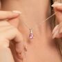 Pink Sapphire Pendant Necklace In Sterling Silver And Gold, thumbnail 1 of 12