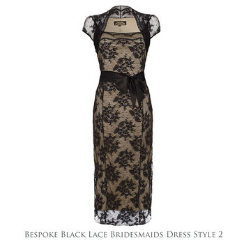 Black And Ivory Lace Bridesmaids Dresses, 4 of 11