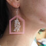 Gift For Friend, Acrylic Greenhouse Dangle Earring, thumbnail 4 of 8