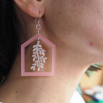 Gift For Friend, Acrylic Greenhouse Dangle Earring, 4 of 8