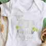 Personalised Spring Sheep Newborn Outfit, thumbnail 5 of 7