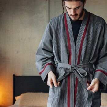 Mete Hand Loomed Cotton Dressing Gown, 2 of 5