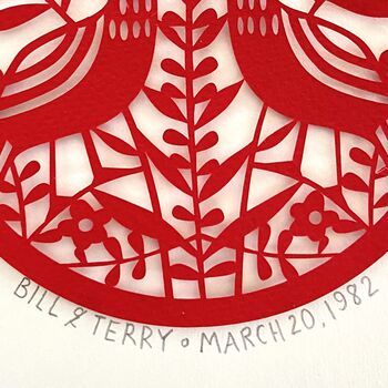 Personalised 40th Anniversary Paper Cut Art, 3 of 9