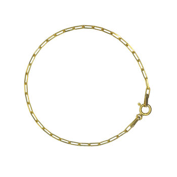 Rectangular Link Chain Bracelet Sterling Silver, 3 of 3