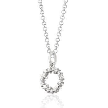 Sterling Silver Circle Star Cluster Necklace, 7 of 7