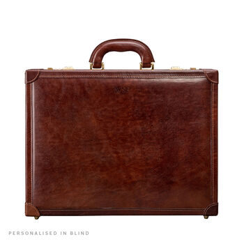 Personalised Luxury Leather Attaché Case. 'The Scanno', 2 of 12