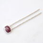 Natural Ruby Hairpin In Solid Sterling Silver, thumbnail 1 of 3