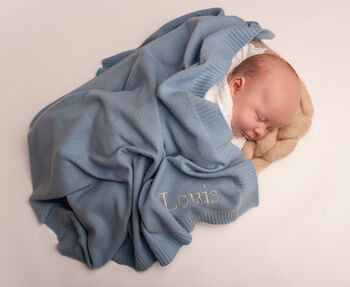 Personalised Merino Cashmere Blend Baby Blanket, 5 of 12