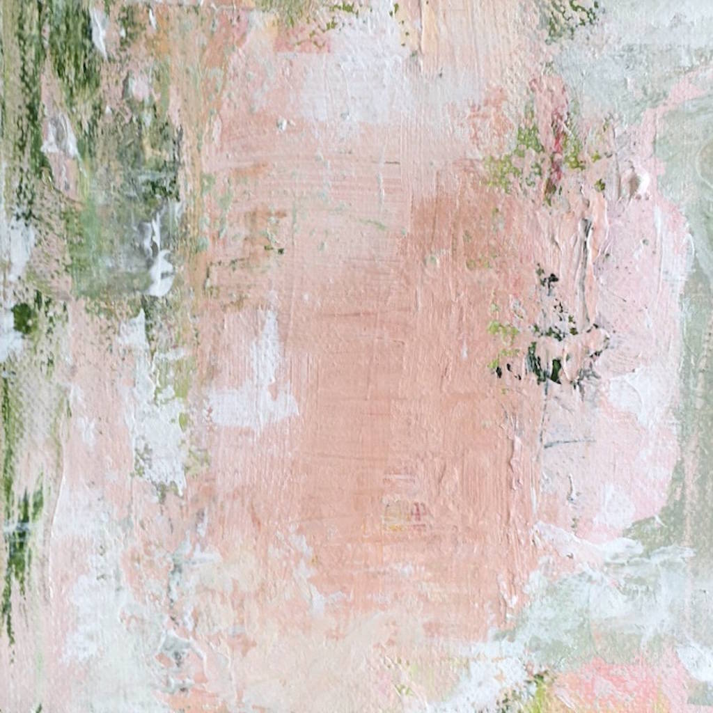 pastel pink green abstract wall art original canvas by
