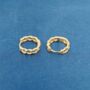 Gold Chain Huggie Hoop Earrings, thumbnail 3 of 7