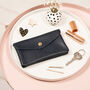 Navy Blue Leather Popper Purse, thumbnail 3 of 5