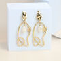 Gold Plated Drop Statement Earrings, thumbnail 1 of 5