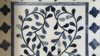 Wood Serving Tray With Handle, Ottoman Tary, Inlay Craft, 7 of 12