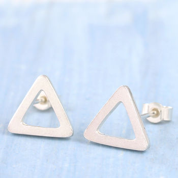 Triangle Earrings Geometric Studs, 7 of 8