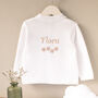 Personalised Cream Blossom Cardigan For Baby Flower Girls, thumbnail 4 of 12