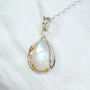 Molten Sterling Silver Teardrop Moonstone Necklace, thumbnail 1 of 12