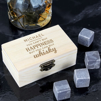 Personalised Happiness Whisky Stones Set, 2 of 3
