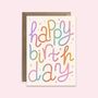 Happy Birthday Hand Lettering Gradient Card, thumbnail 4 of 4