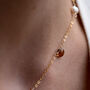 Dainty Tourmaline Garnet And Pearls Chain Necklace, thumbnail 6 of 11