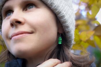 Stunning Emerald Green To Blue Drop Earrings, 3 of 8