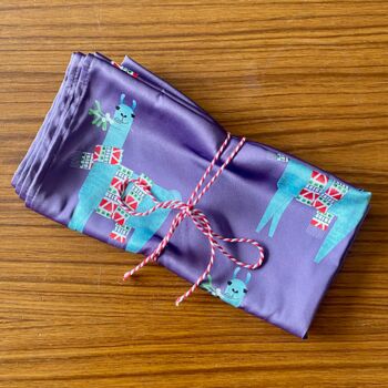 Llama Reusable, Silky, Recycled Fabric Gift Wrap, 4 of 8