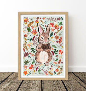 Woodland Bunny Nursery Print, 7 of 9