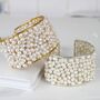 Statement Cuff Bracelet With Black Or White Pearls, thumbnail 7 of 12